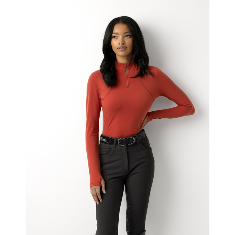 LeMieux Liberte Zipped Neck Base Layer - Sienna-3