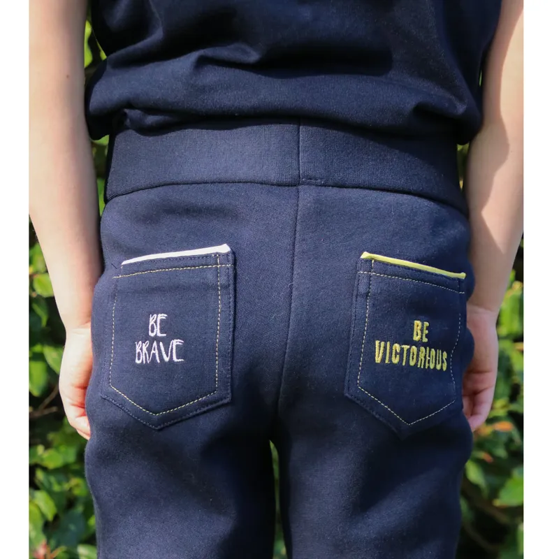Little Knight Be Brave Tots Jodhpurs - Navy/Yellow-2