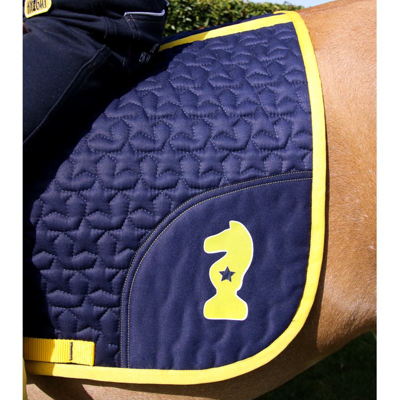 Little Knight Lancelot Saddle Pad - Navy/Yellow-1