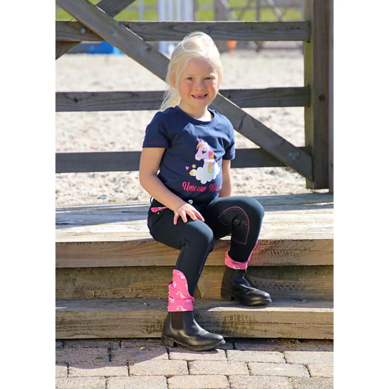Little Rider Unicorn Magic T-Shirt - Navy/Pretty Pink-1