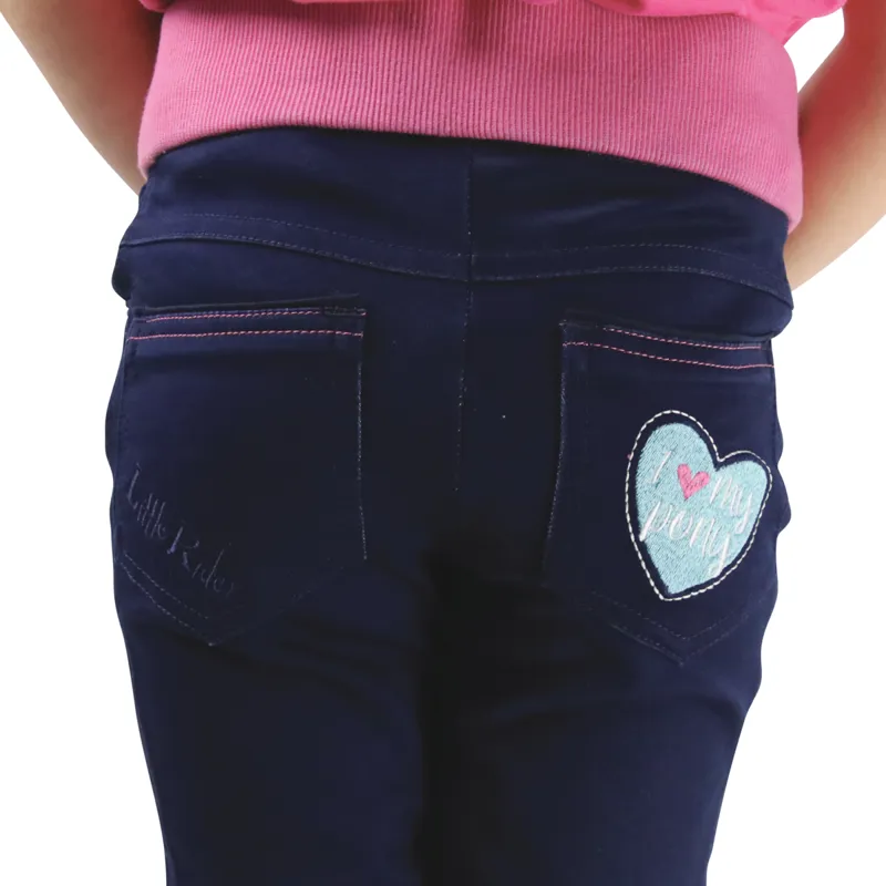 Little Rider I Love My Pony Collection Pull On Breeches - Denim-1
