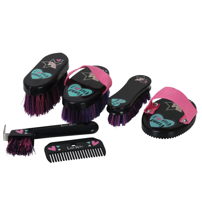 Little Rider I Love My Pony Complete Grooming Kit Rucksack - Navy/Pink-3