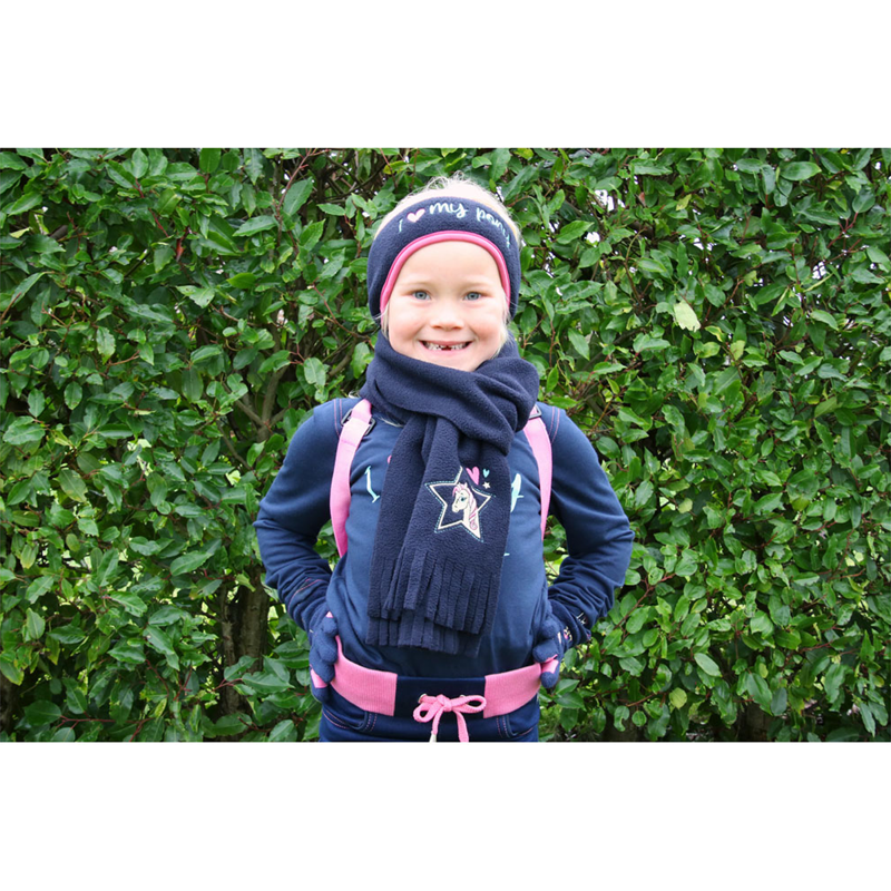 Little Rider I Love My Pony Collection Head Band and Scarf Set - Navy/Pink-2