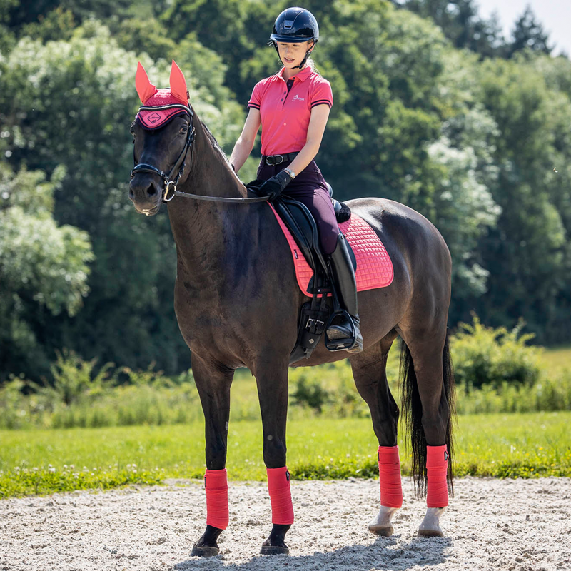 LeMieux Suede Dressage Square - Papaya-3