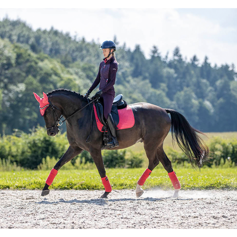 LeMieux Suede Dressage Square - Papaya-2