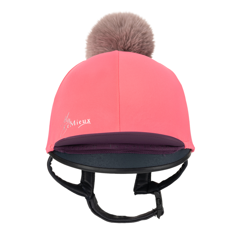 LeMieux Pom Pom Hat Silk - Papaya-1