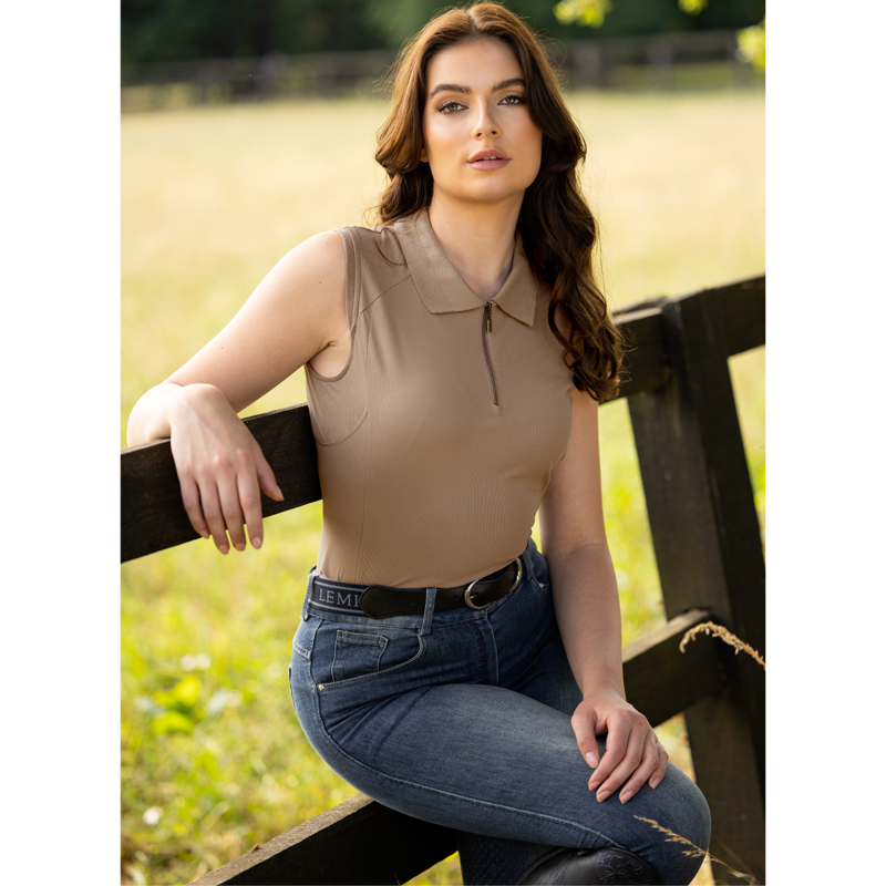 LeMieux Sleeveless Sport Polo - Mink-5