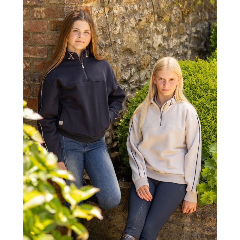 LeMieux Young Rider Kate Quarter Zip Sweater - Navy-5