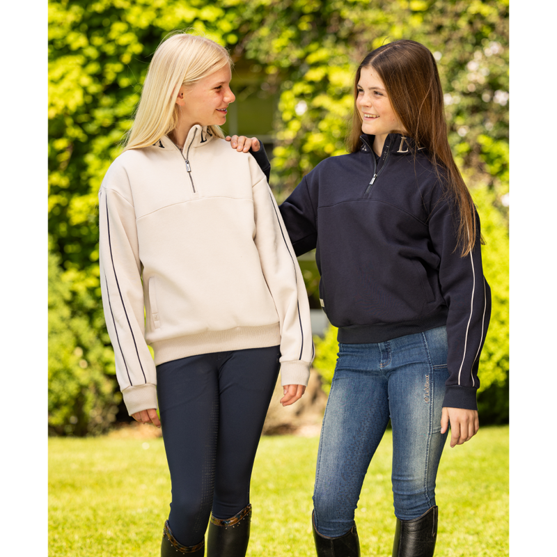 LeMieux Young Rider Kate Quarter Zip Sweater - Stone-5