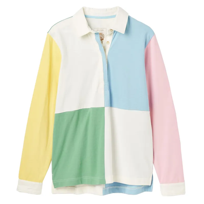 Joules Falmouth Ladies Rugby Shirt - Cream Multi