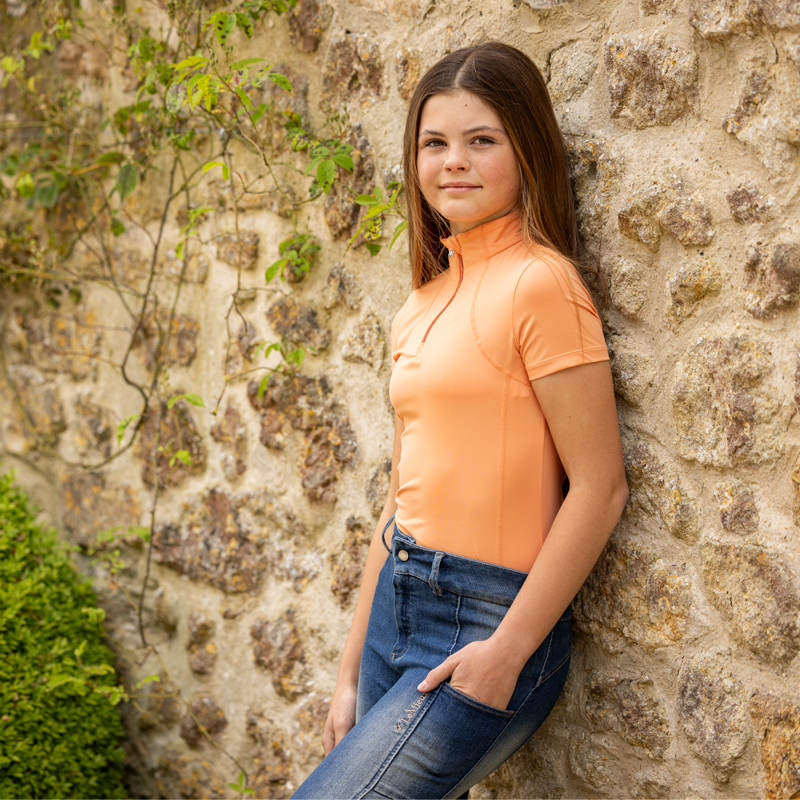 LeMieux Young Rider Short Sleeve Base Layer - Sherbet-3