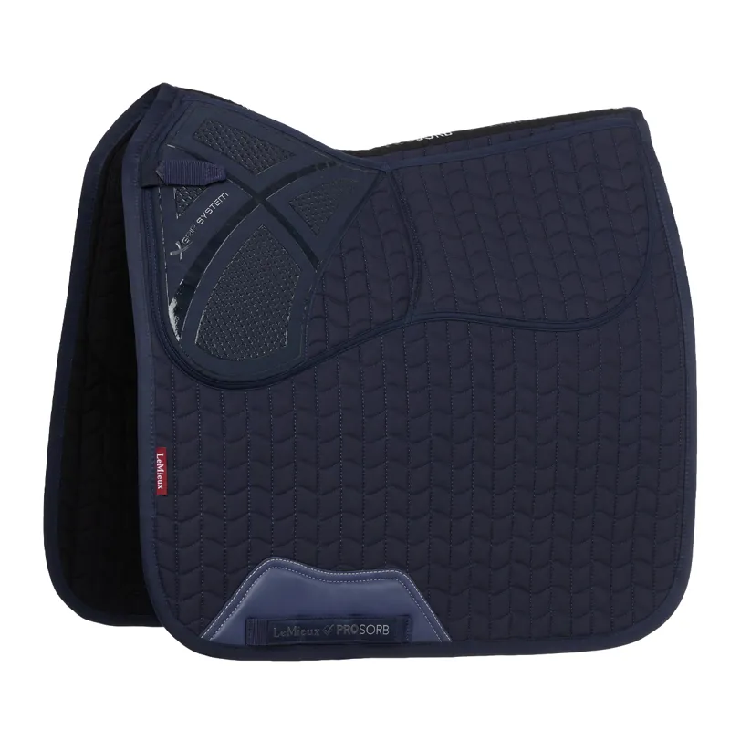 LeMieux Prosorb Plain 2 Pocket Dressage Square Large - Navy