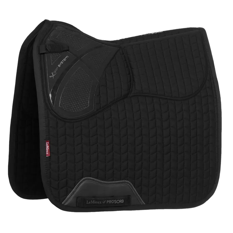 LeMieux Prosorb Plain 2 Pocket Dressage Square Large - Black
