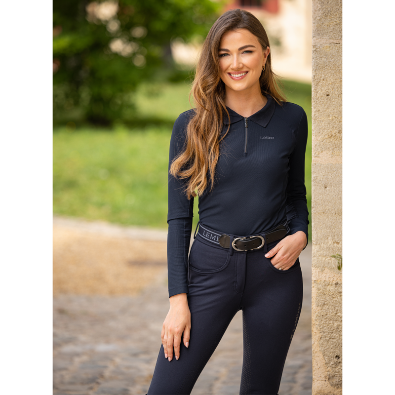 LeMieux Long Sleeve Sport Polo Shirt - Navy-6