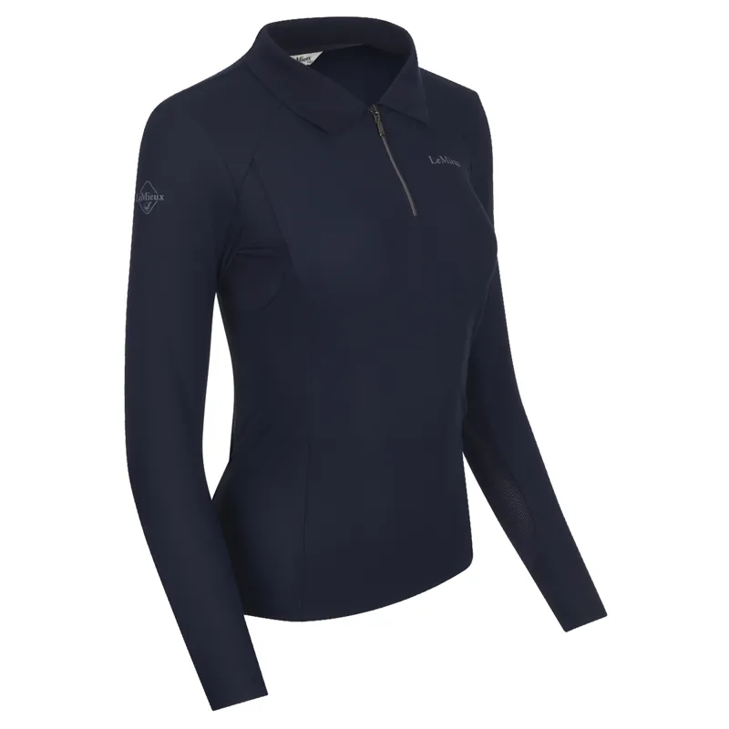 LeMieux Long Sleeve Sport Polo Shirt - Navy