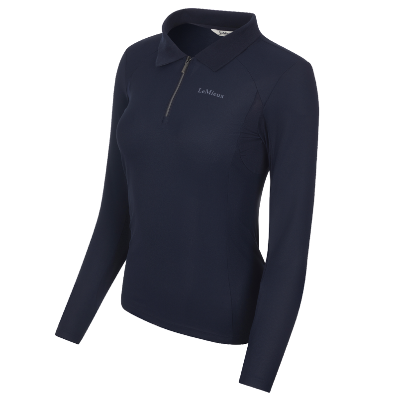 LeMieux Long Sleeve Sport Polo Shirt - Navy-3