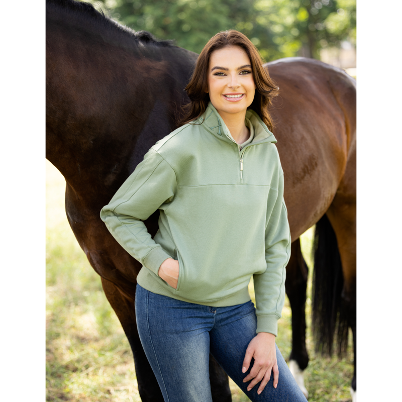 LeMieux Kali Quarter Zip Sweat - Thyme-6
