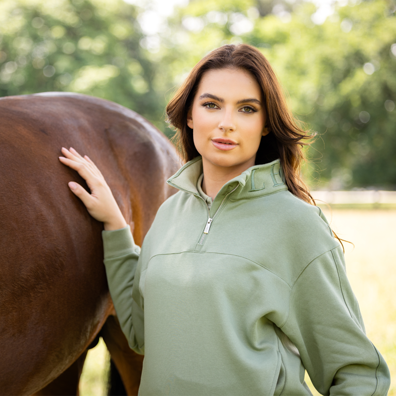 LeMieux Kali Quarter Zip Sweat - Thyme-5