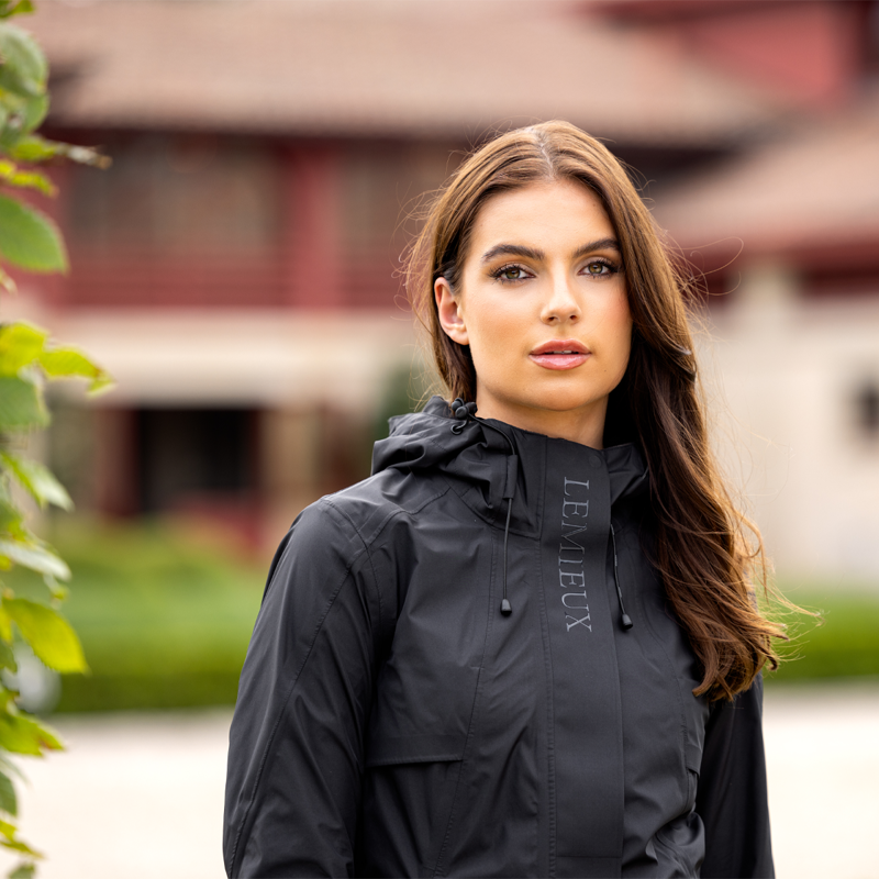 LeMieux Grace Long Rain Jacket - Black-8