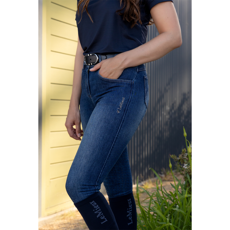 LeMieux Anneka Denim Breech - Dark Wash-4