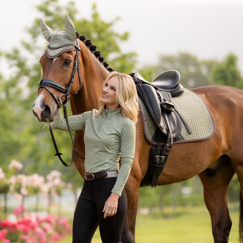 LeMieux Suede Dressage Square - Fern-2