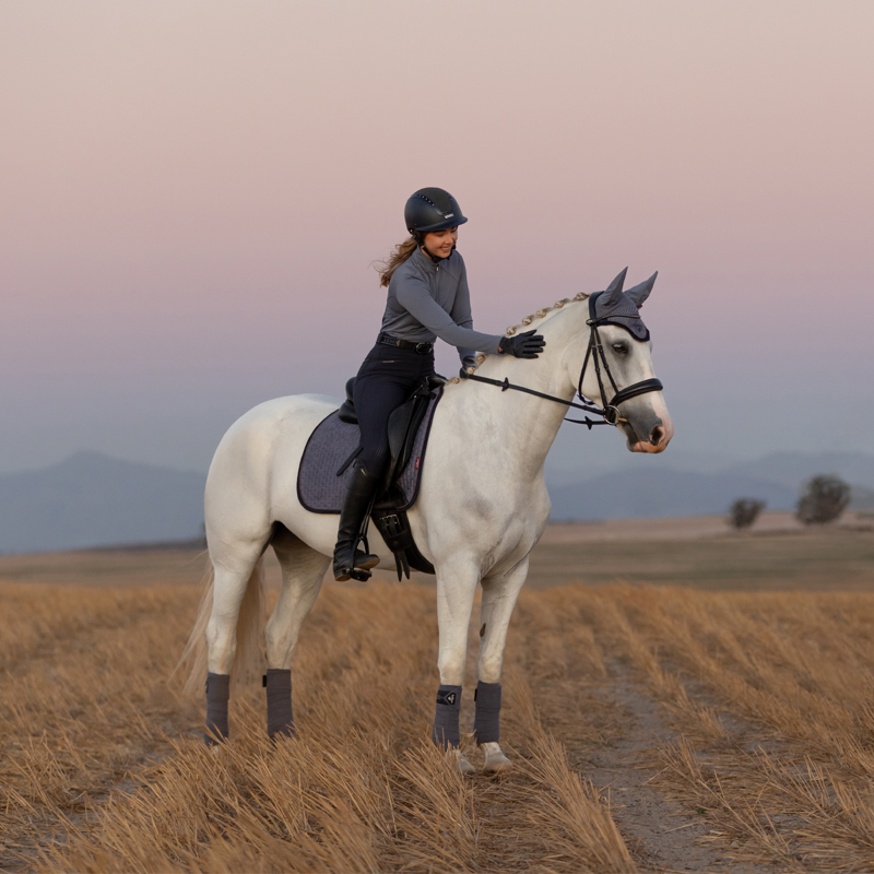 LeMieux Suede Dressage Square - Jay Blue-2