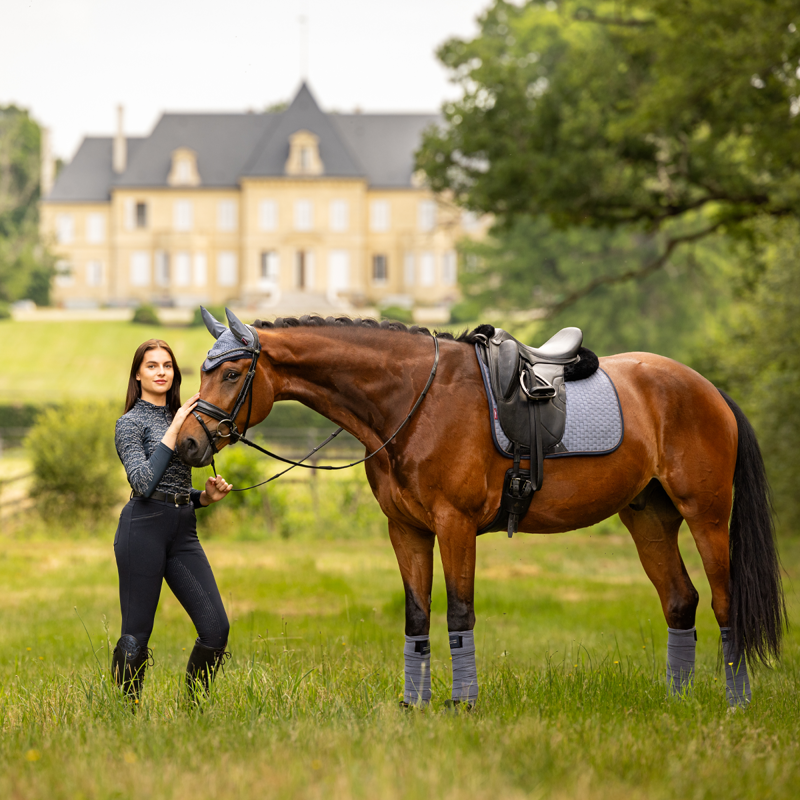 LeMieux Suede Dressage Square - Jay Blue-4