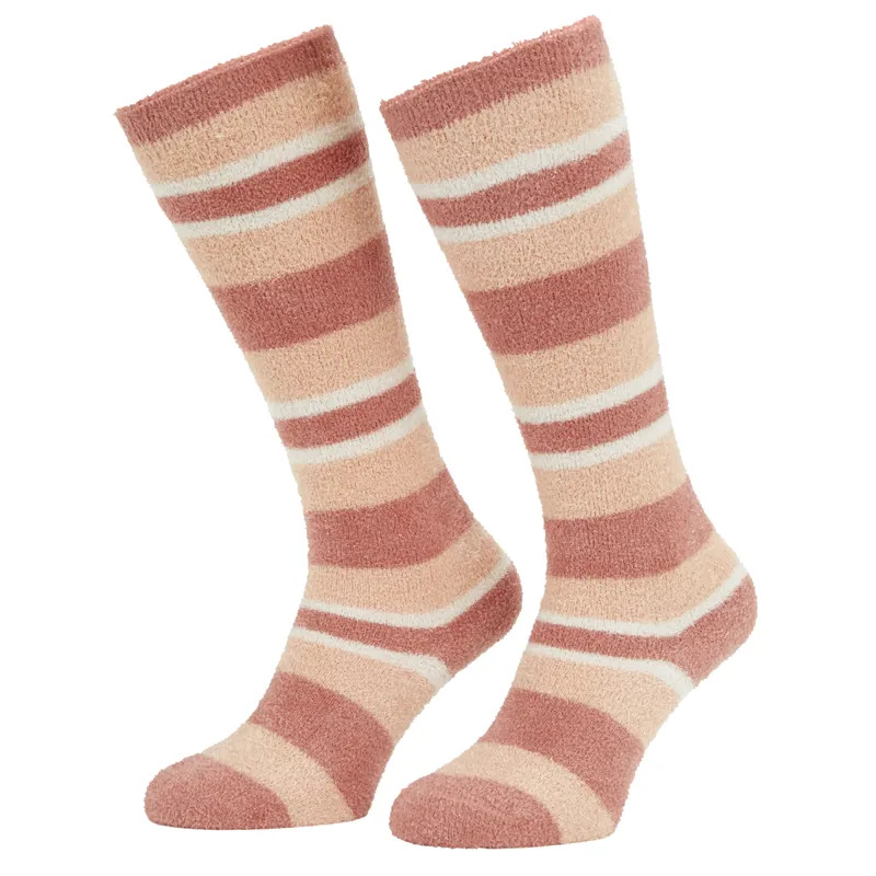 LeMieux Sabrina Stripe Fluffies Socks Junior - Apricot