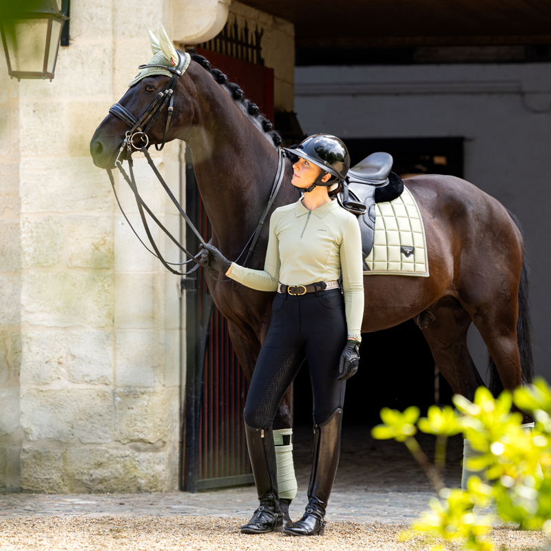 LeMieux Long Sleeve Sport Polo Shirt - Fern-8