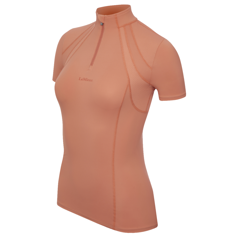 LeMieux Mia Mesh Short Sleeve Base Layer - Apricot-2