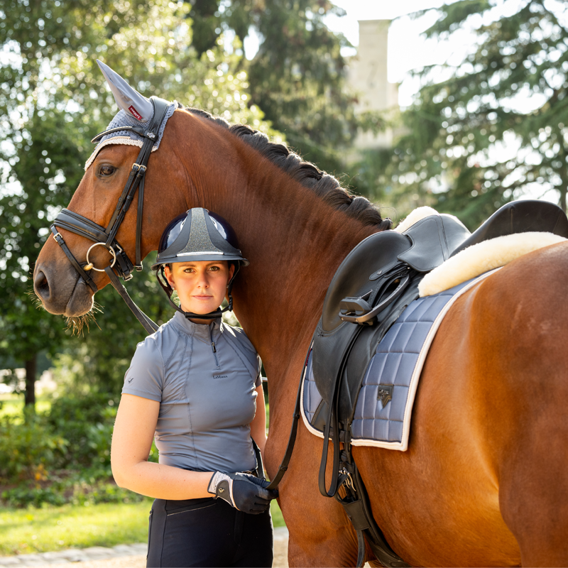 LeMieux Mia Mesh Short Sleeve Base Layer - Jay Blue-6