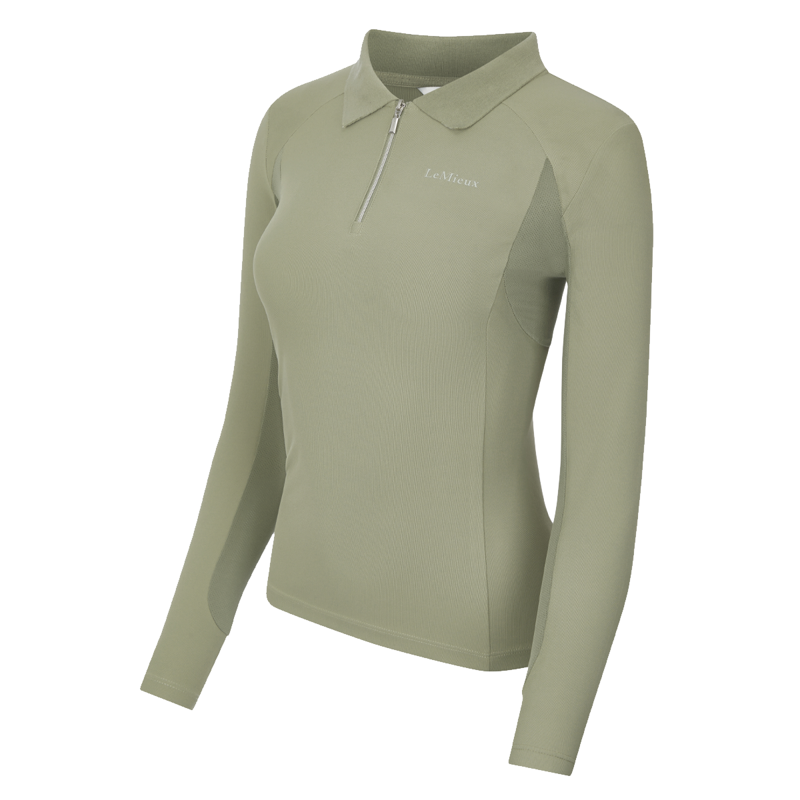 LeMieux Long Sleeve Sport Polo Shirt - Fern-2