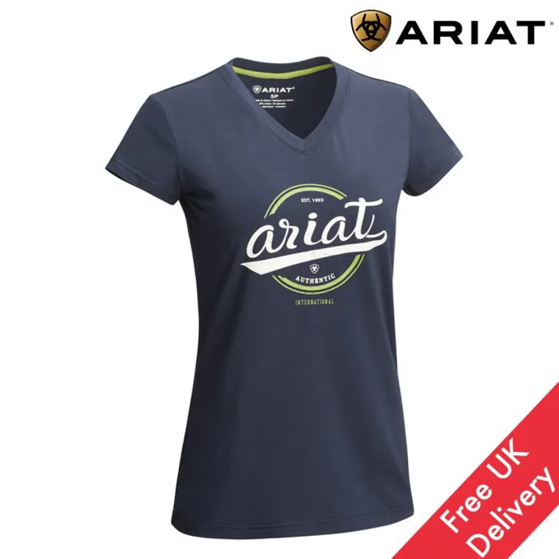 Ariat Womens Authentic Logo SS T-Shirt - Navy