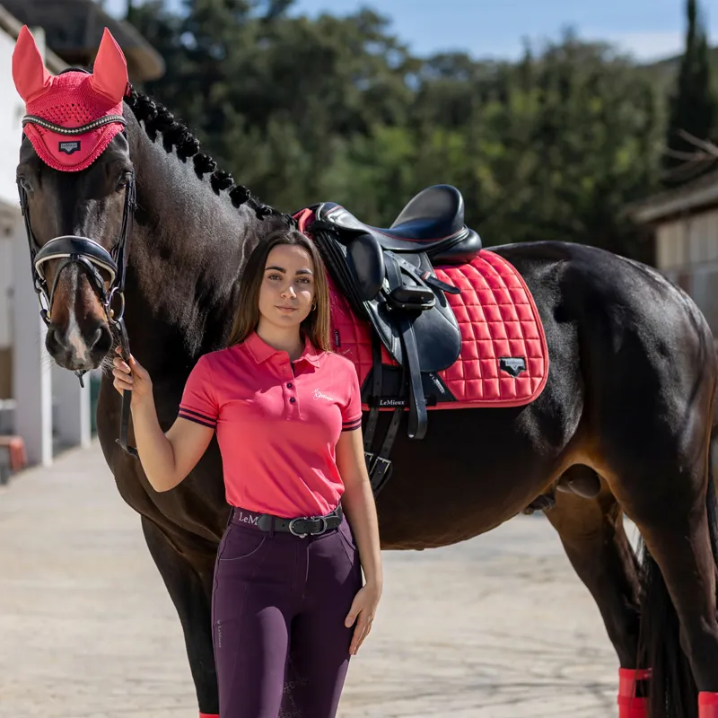 LeMieux Loire Classic Satin Dressage Square - Papaya-3