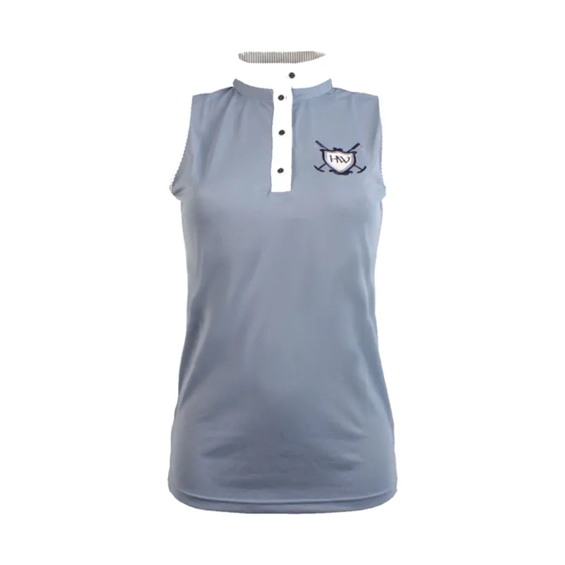 Horseware Lola Sleeveless Polo Shirt - Faded Denim