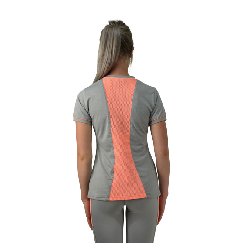 HyFASHION London Edition Sports T-Shirt - Light Grey/Neon Peach-2