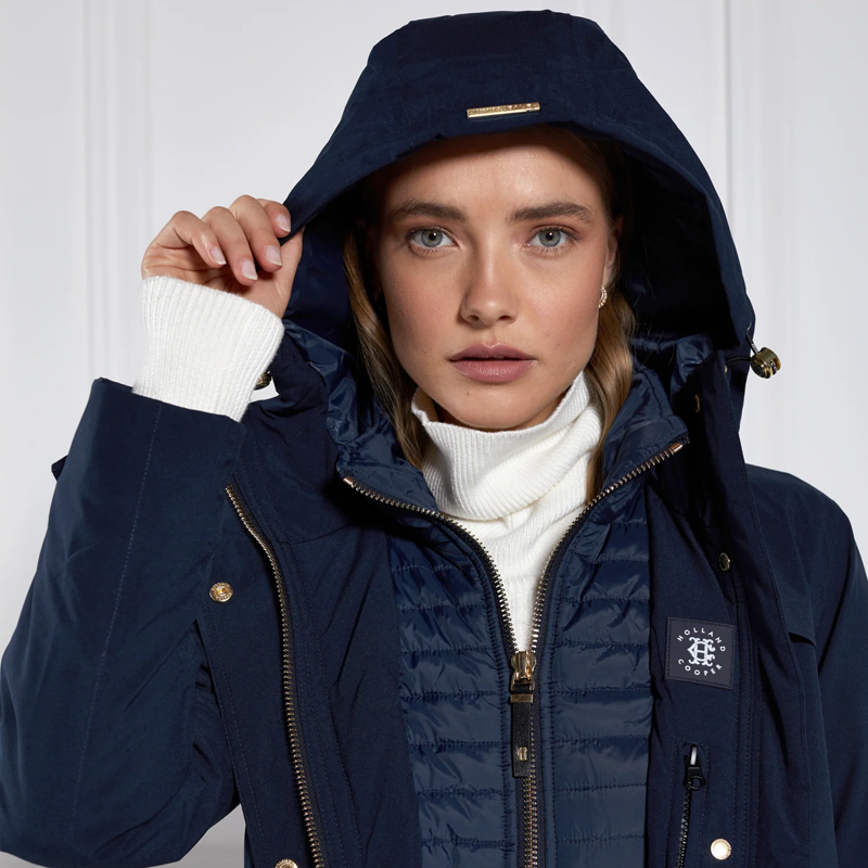 Holland Cooper Longline Training Coat - Ink Navy-4