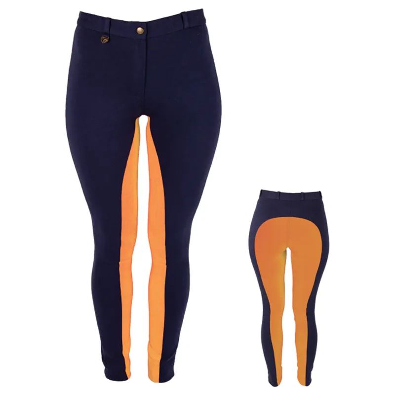 Loveson Two Tone Ladies Jodhpurs - Navy/Orange