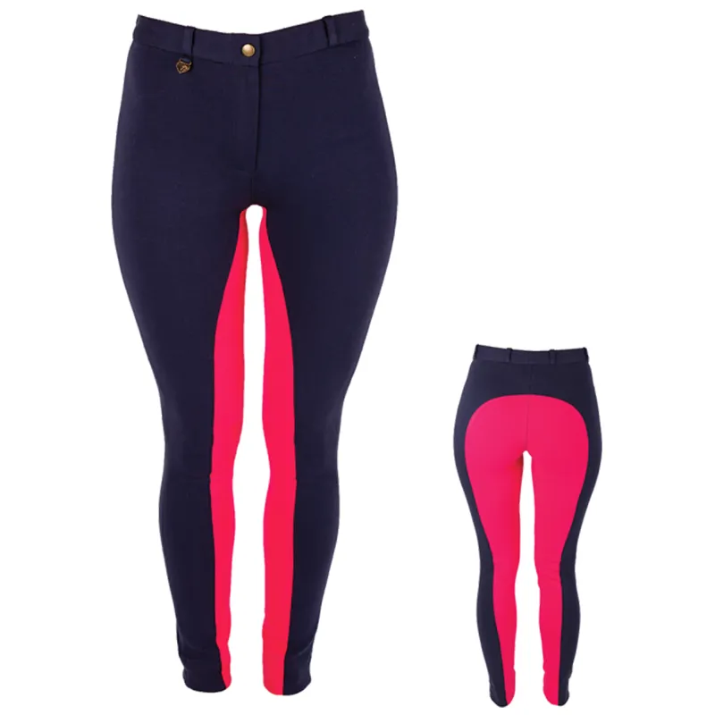 Loveson Two Tone Ladies Jodhpurs - Navy/Pink