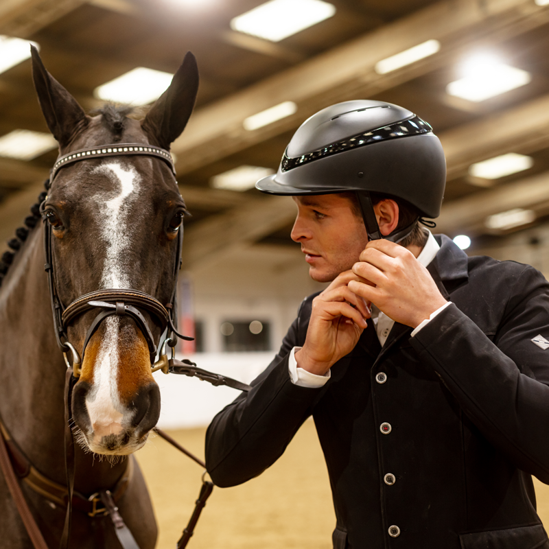 Charles Owen Luna Riding Hat - Black Matt/Black Gloss-2