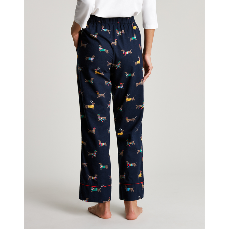 Joules Luna Brushed Cotton Pyjama Bottoms - Navy Sausage Dogs-2