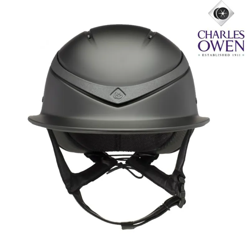 Charles Owen Luna Wide Peak Riding Hat Black Matt/ Black Matt