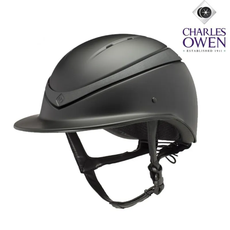 Charles Owen Luna Wide Peak Riding Hat Black Matt/ Black Matt