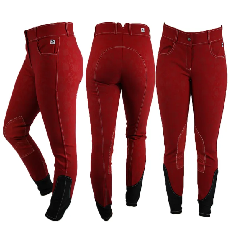 John Whitaker Lvy Ladies Self Seat Breeches - Red