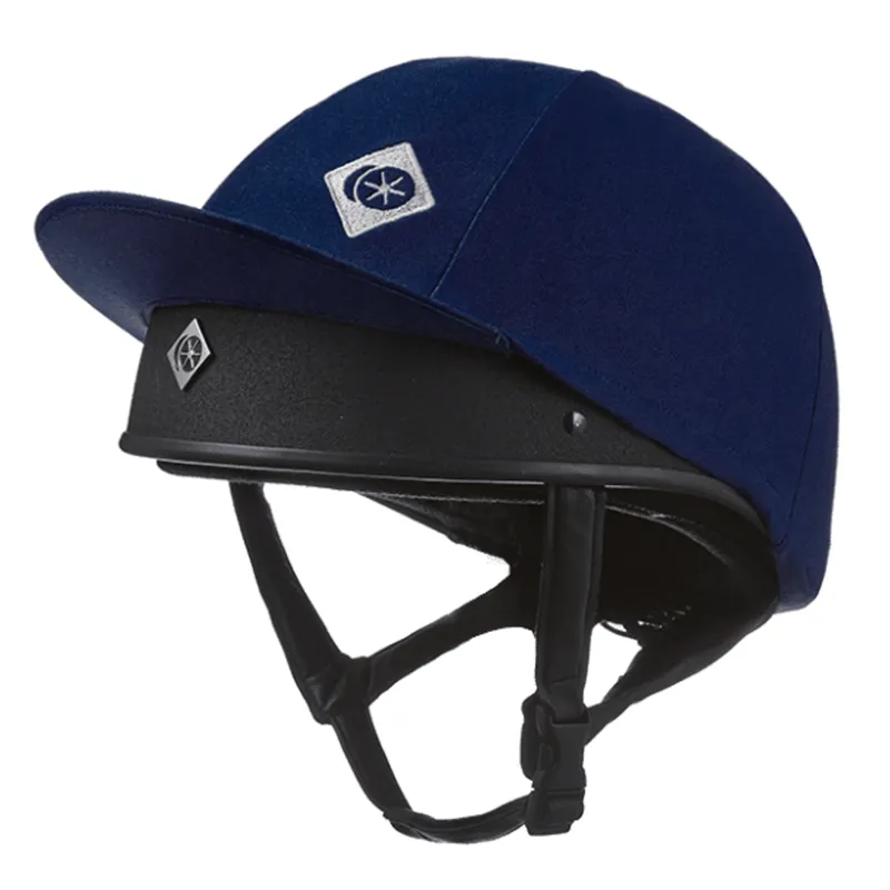 Charles Owen Traditional Lycra Non-Vented Hat Silk - Navy