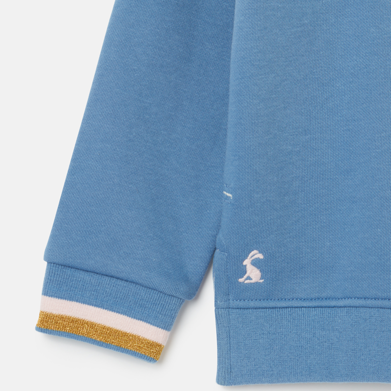 Joules Mackenzie Children's Embroidered Rabbit Sweatshirt - Blue-3