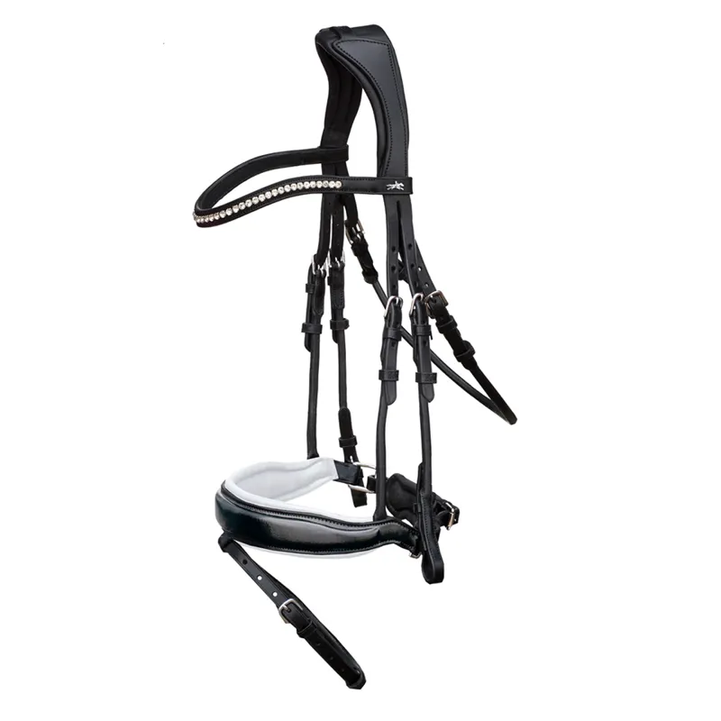 Schockemohle Malibu Anatomical Bridle - Black/Patent/White/Silver