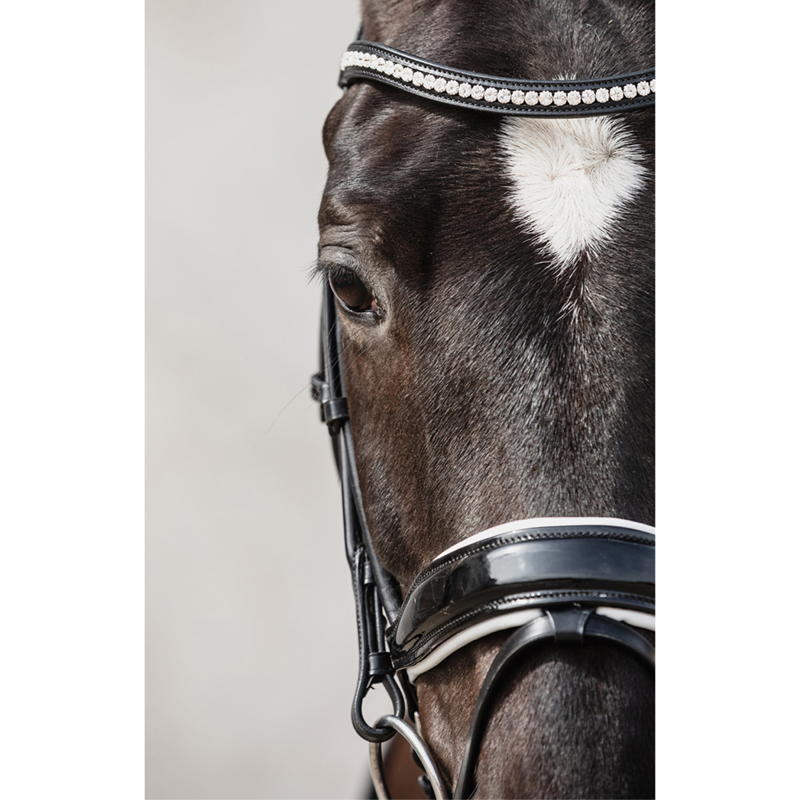 Schockemohle Malibu Anatomical Bridle - Black/Patent/White/Silver-2
