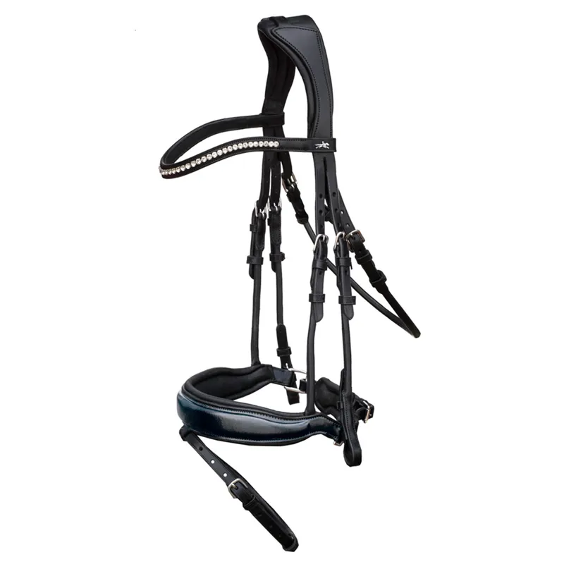 Schockemohle Malibu Anatomical Bridle - Black Patent/Silver