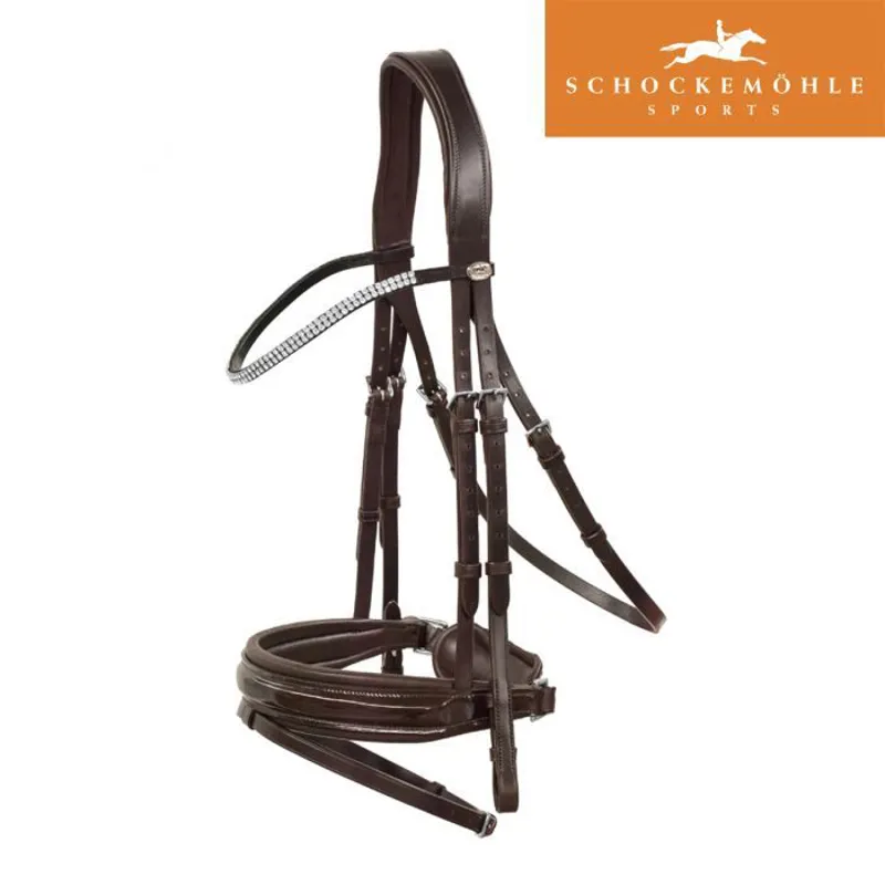 Schockemohle Manhattan Bridle - Espresso/Patent/Silver